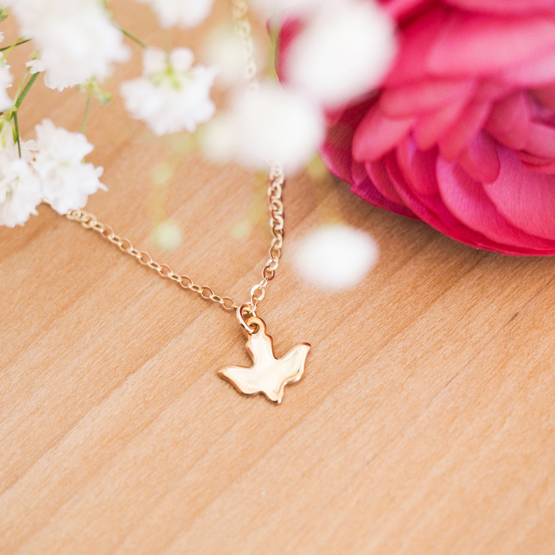 Spirit Necklace Dove Pendant Gold Women's 14K Gold Holy Spirit