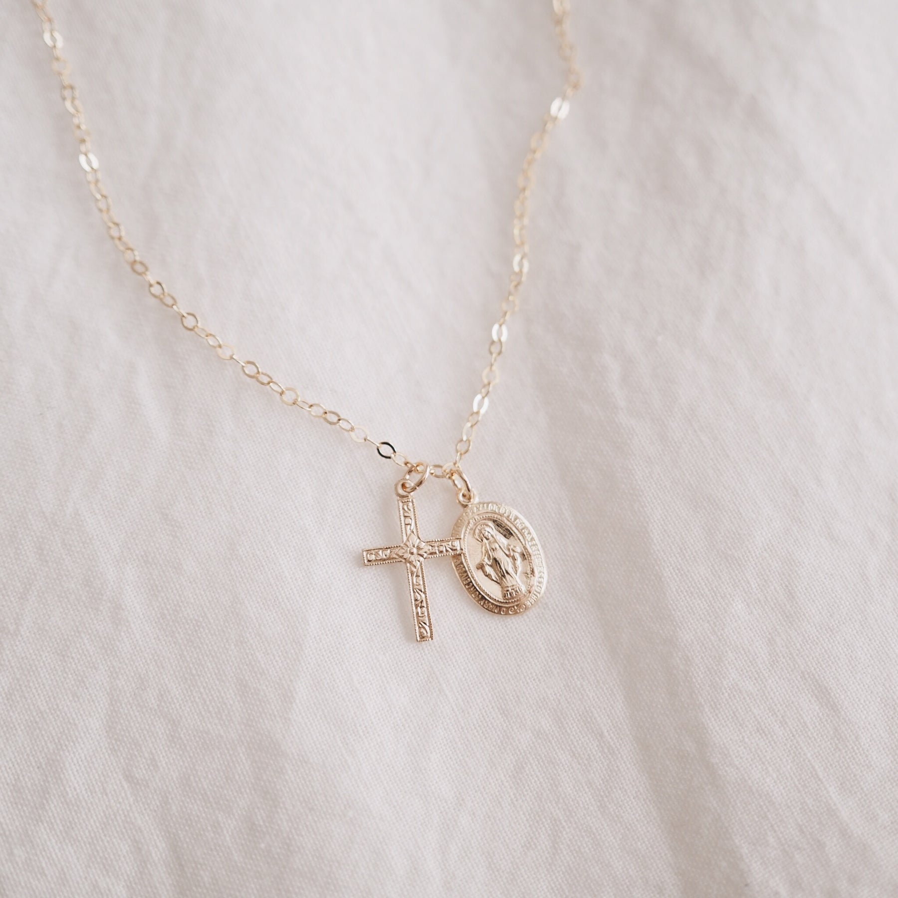 Tiny Miraculous Medal Necklace - Catholic Inspired
