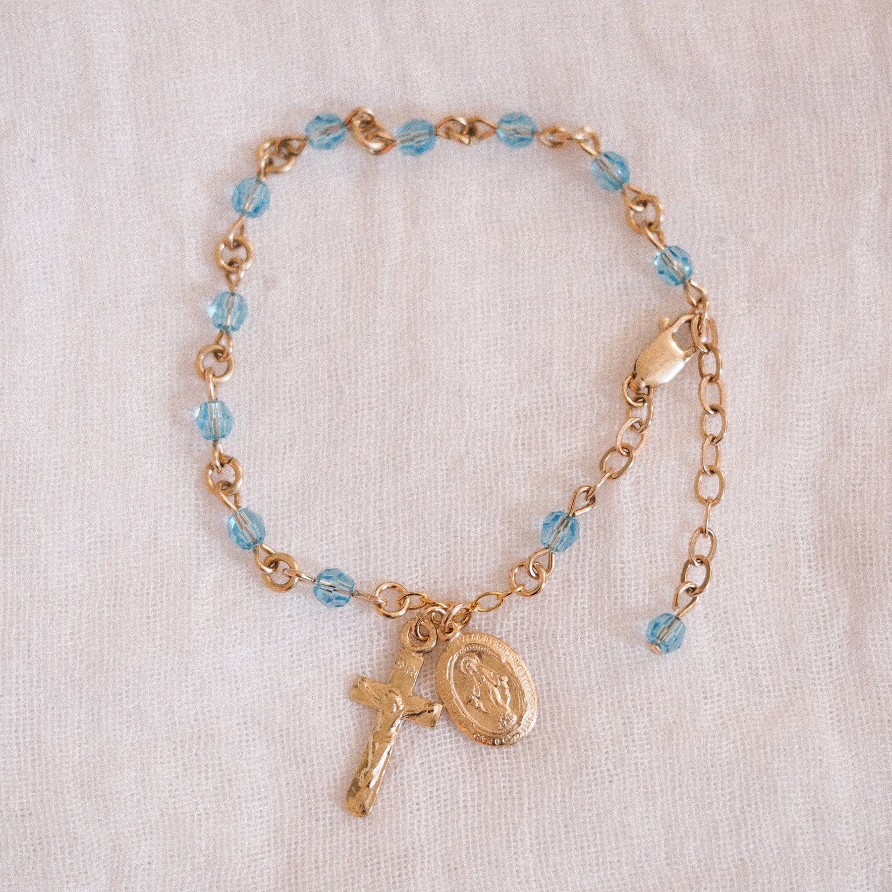 Guadalupe Gold Amazonite Wrap Rosary Bracelet | Rosary.com™